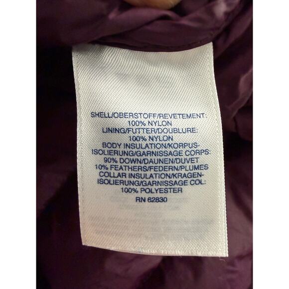 Land’s End Down Full Zip Quilted Puffer Packable Jacket Purple size Large Petite - Picture 6 of 6